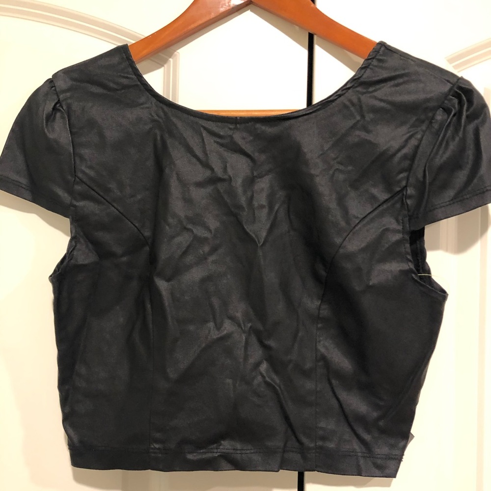 NWT Pleather Crop Top